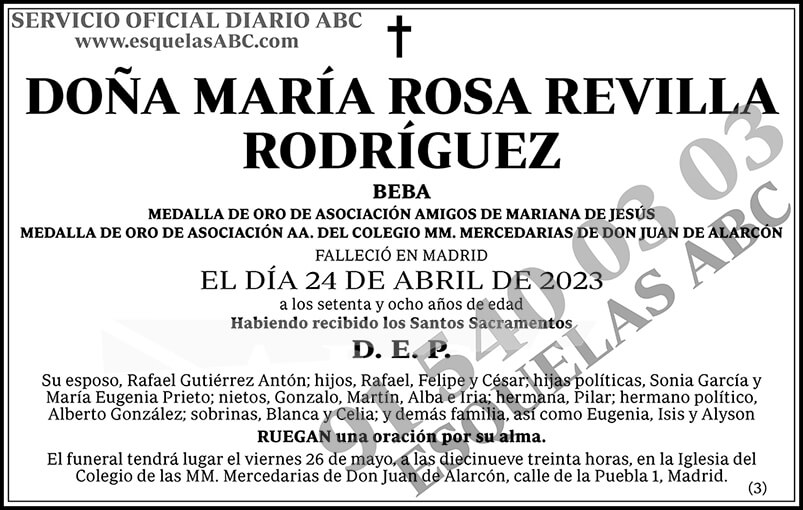 María Rosa Revilla Rodríguez