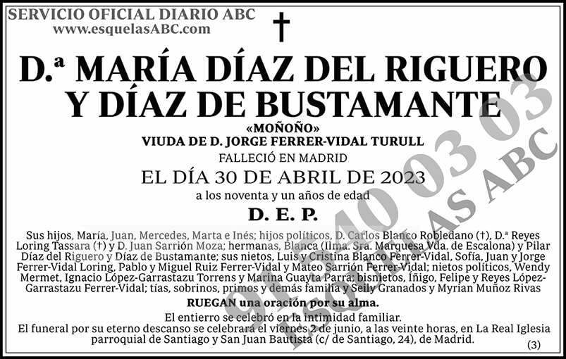 María Díaz del Riguero y Díaz de Bustamante