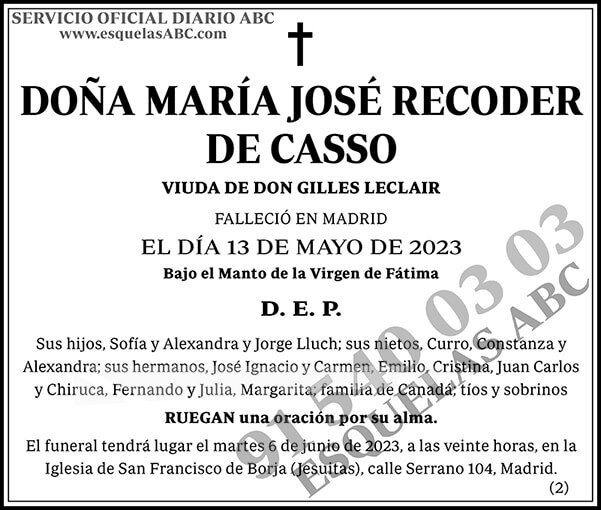 María José Recoder de Casso