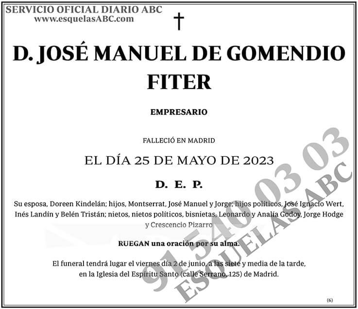 José Manuel de Gomendio Fiter