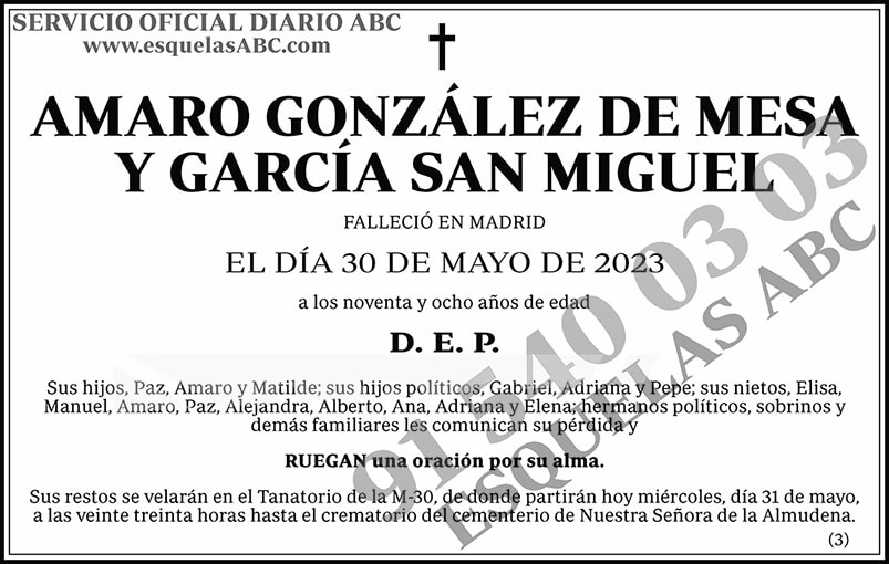 Amaro González de Mesa y García San Miguel