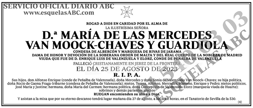 María de las Mercedes Van Moock-Chaves y Guardiola