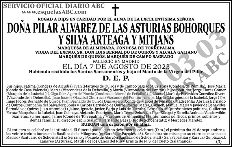 Pilar Álvarez de las Asturias Bohorques y Silva Arteaga y Mitjans