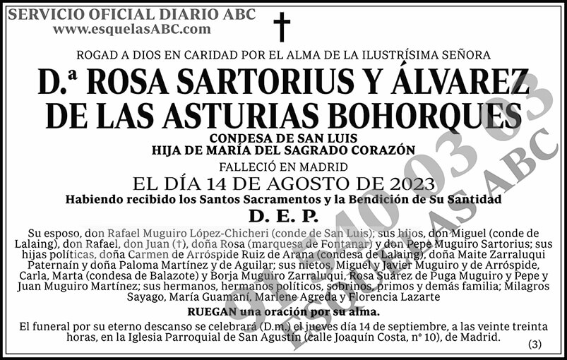 Rosa Sartorius y Álvarez de las Asturias Bohorques