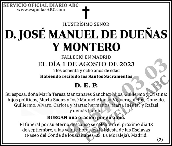 José Manuel de Dueñas y Montero