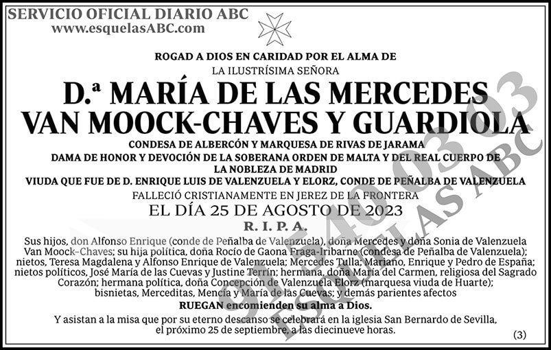 María de las Mercedes Van Moock-Chaves y Guardiola