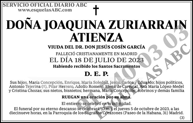 Joaquina Zuriarrain Atienza