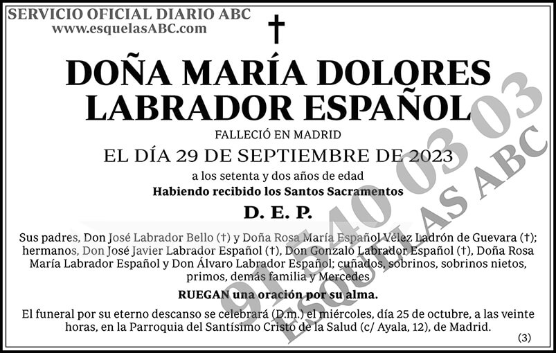 María Dolores Labrador Español