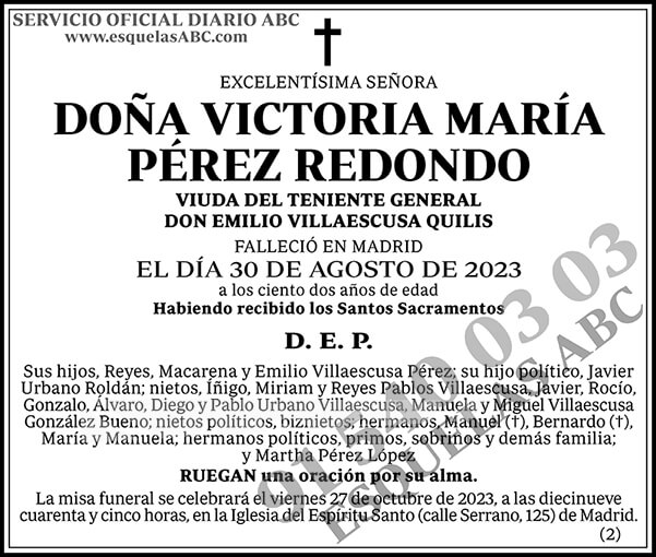 Victoria María Pérez Redondo