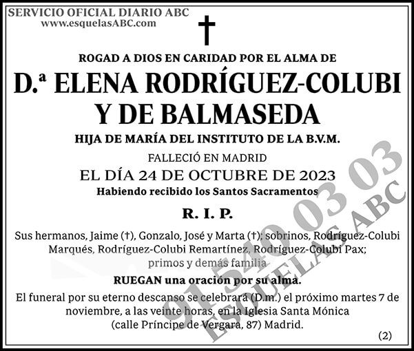 Elena Rodríguez-Colubi y de Balmaseda