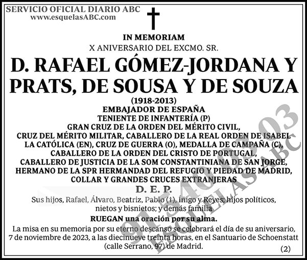 Rafael Gómez-Jordana y Prats, de Sousa y de Souza