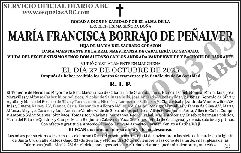 María Francisca Borrajo de Peñalver