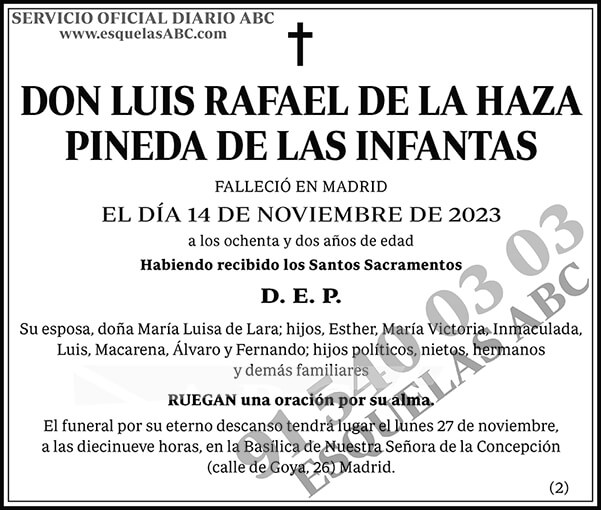Luis Rafael de la Haza Pineda de las Infantas