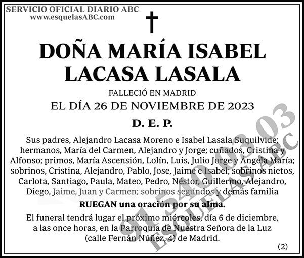 María Isabel Lacasa Lasala