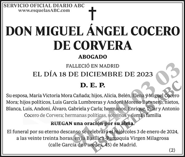 Miguel Ángel Cocero de Corvera