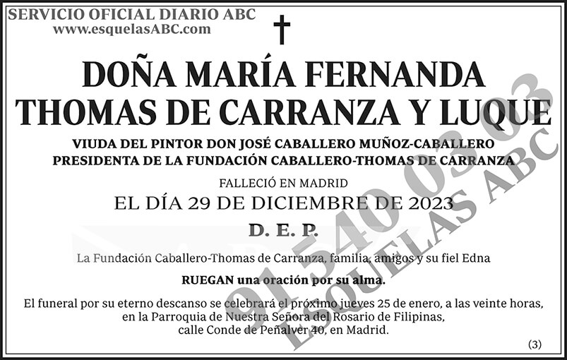 María Fernanda Thomas de Carranza y Luque
