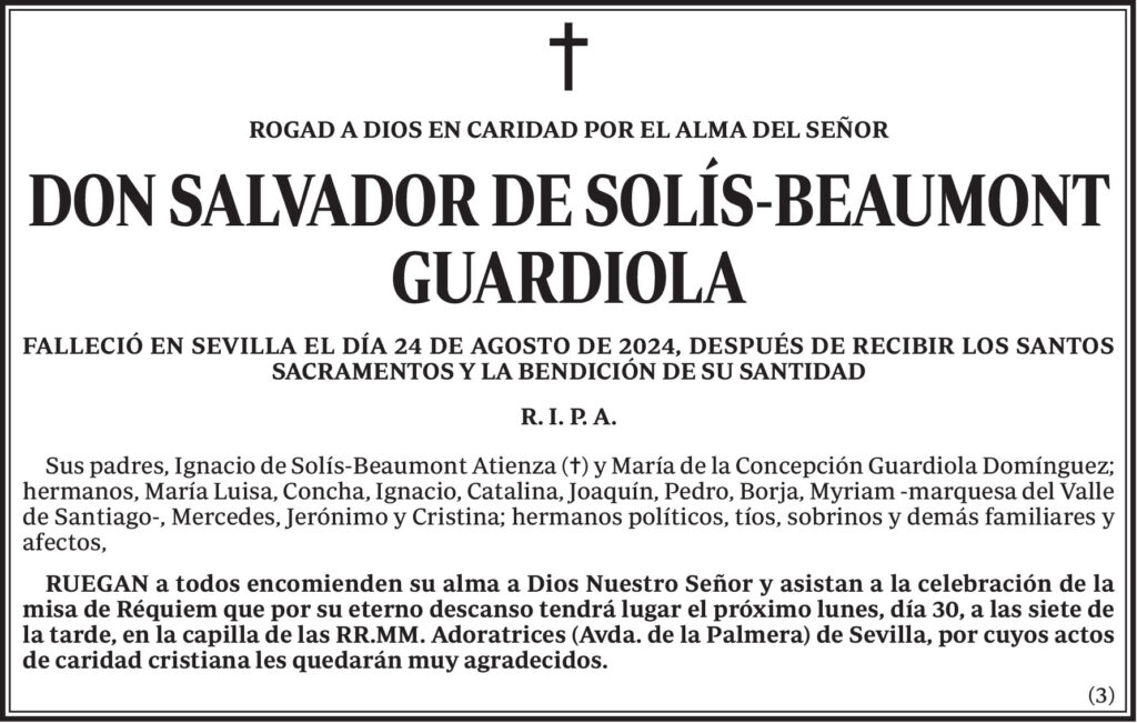 SALVADOR DE SOLÍS BEAUMONT GUARDIOLA Esq 3 ABC SEVILLA 27 09 2024