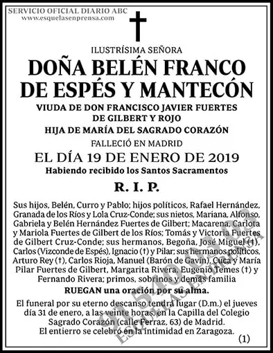 Belén Franco de Espés y Mantecón