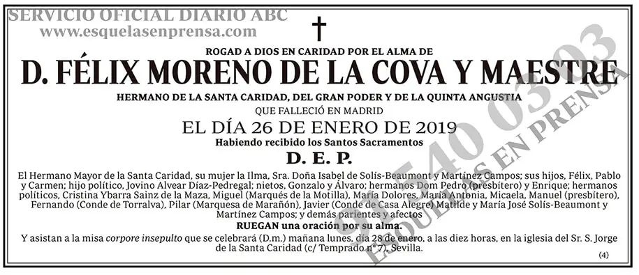 Félix Moreno de la Cova y Maestre