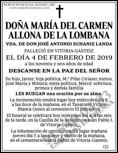 María del Carmen Allona de la Lombana