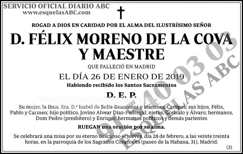 Félix Moreno de la Cova y Maestre
