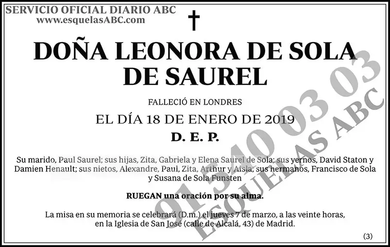 Leonora de Sola de Saurel