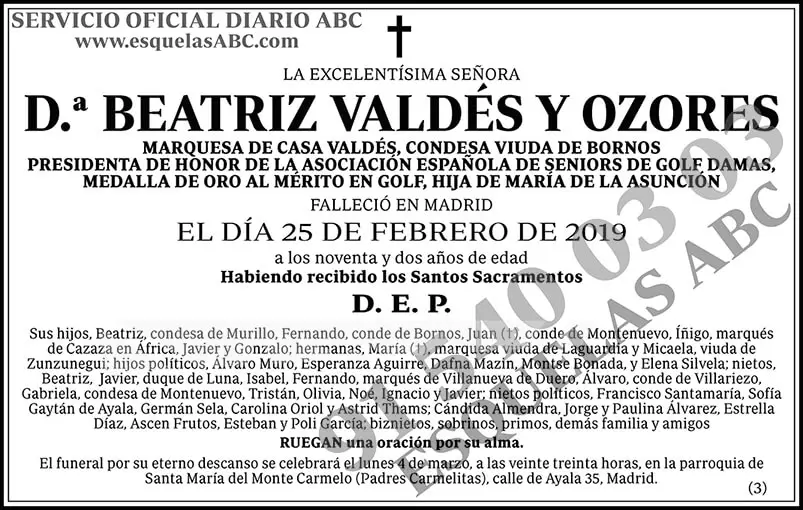 Beatriz Valdés y Ozores