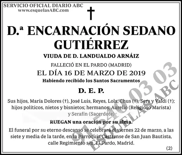 Encarnación Sedano Gutiérrez