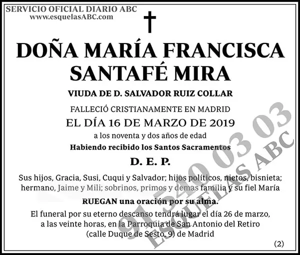 María Francisca Santafé Mira