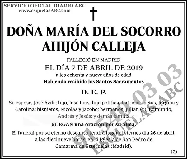 María del Socorro Ahijón Calleja