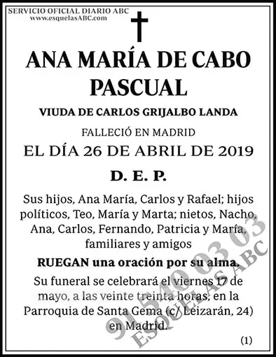 Ana María de Cabo Pascual