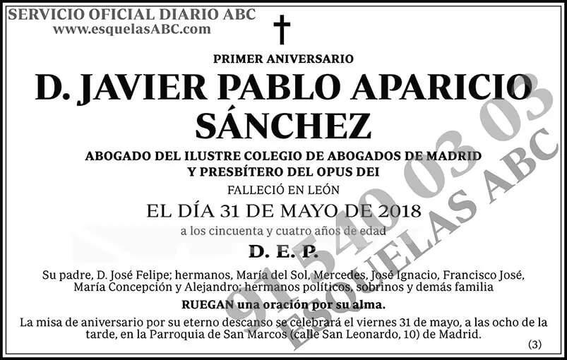 Javier Pablo Aparicio Sáchez
