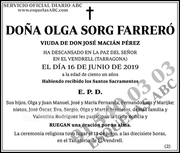 Olga Sorg Farreró