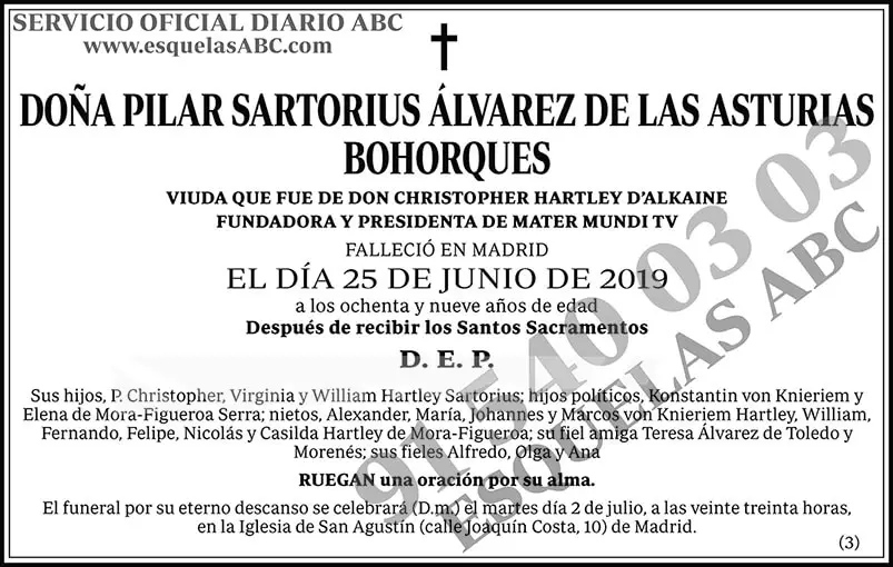 Pilar Sartorius Álvarez de las Asturias Bohorques
