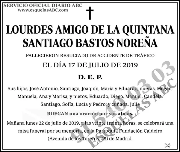 Lourdes Amigo de la Quintana Santiago Bastos Noreña