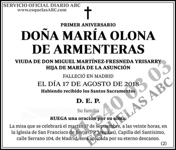 María Olona de Armenteras