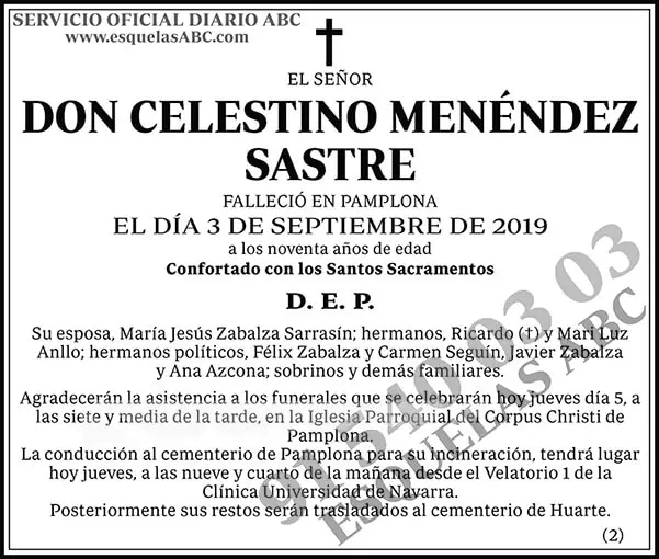 Celestino Menéndez Sastre