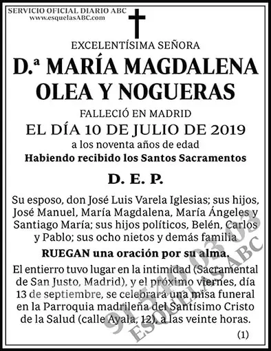 María Magdalena Olea y Nogueras