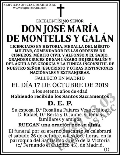 José María de Montells y Galán