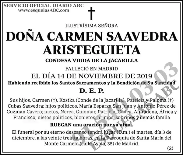 Carmen Saavedra Aristeguieta