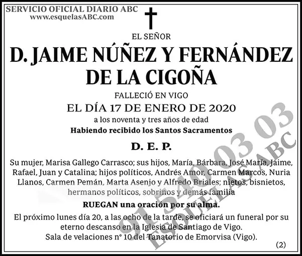 Jaime Núñez y Fernández de la Cigoña
