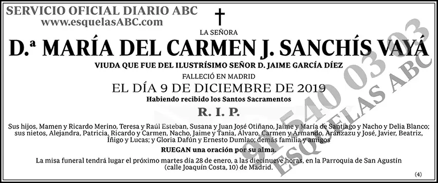 María del Carmen J. Sanchís Vayá