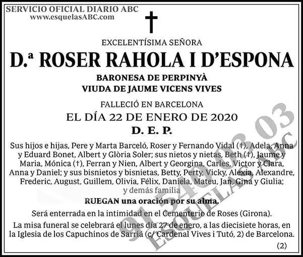 Roser Rahola I D´Espona
