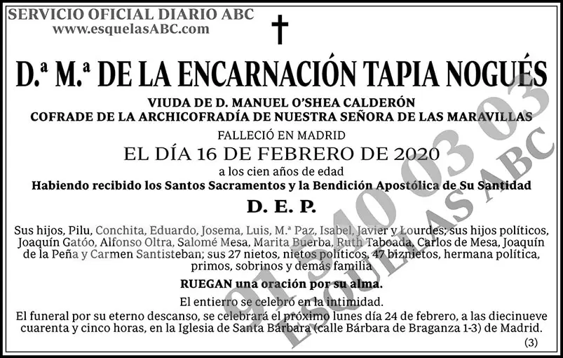 M.ª de la Encarnación Tapia Nogués