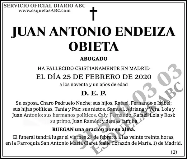 Juan Antonio Endeiza Obieta