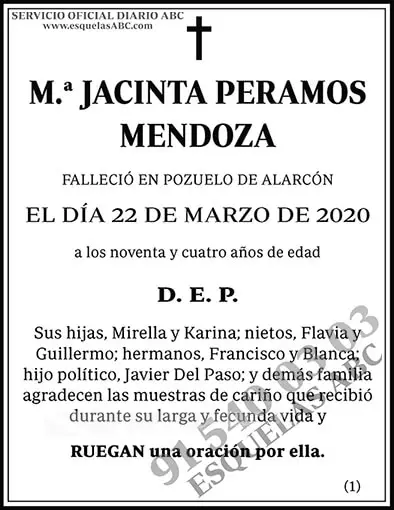 M.ª Jacinta Peramos Mendoza