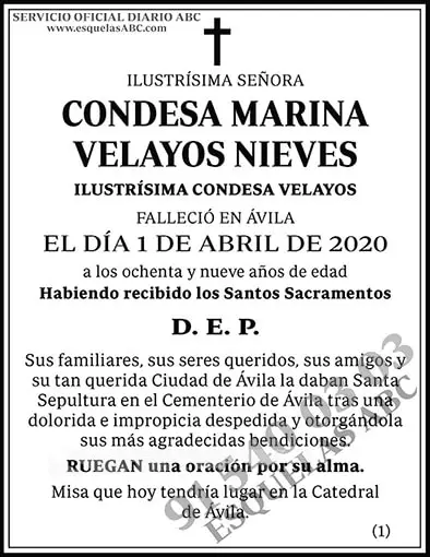 Condesa Marina Velayos Nieves