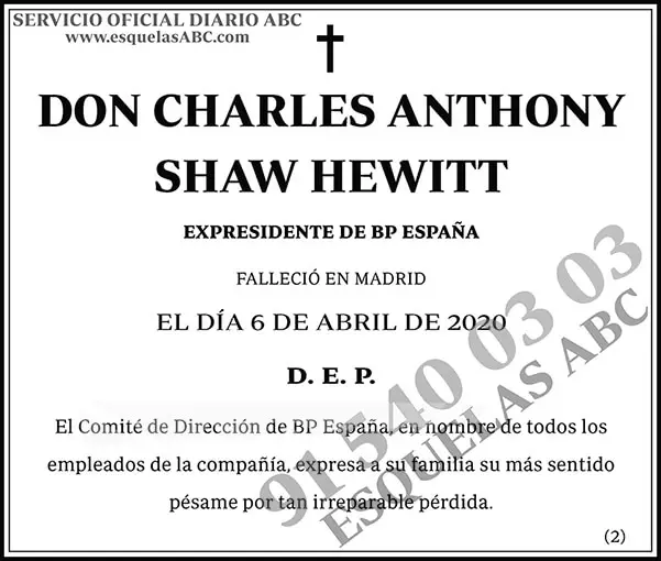 Charles Anthony Shaw Hewitt