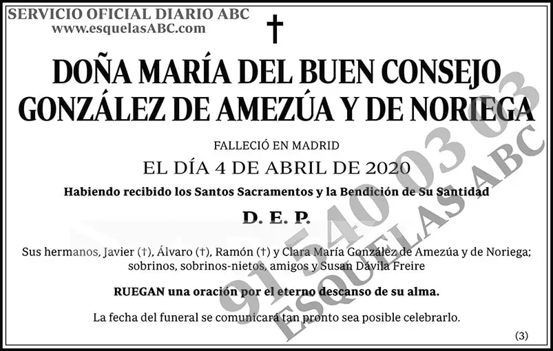 María del Buen Consejo González de Amenzúa y de Noriega