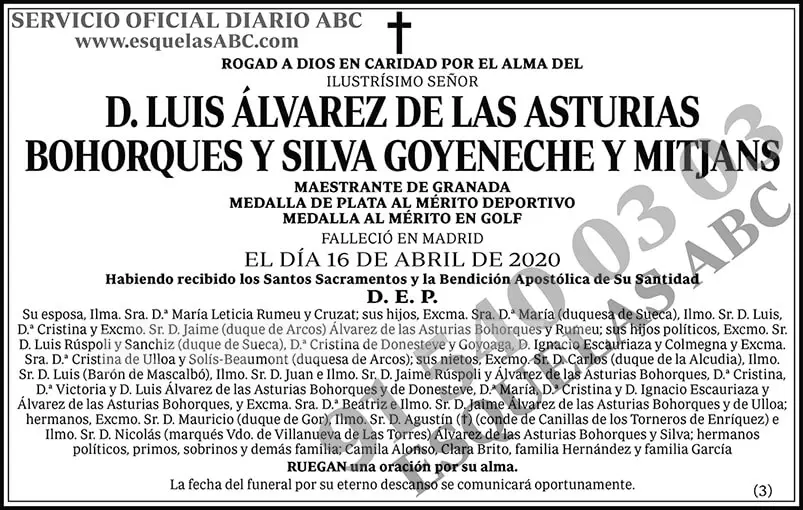 Luis Álvarez de las Asturias Bohorques y Silva Goyeneche y Mitjans